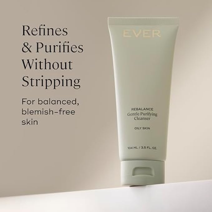 EVER REBALANCE GENTLE PURIFYING CLEANSER - FACE WASH FOR OILY SKIN DEEPLY CLEANSES PORES, MINIMIZES BLEMISHES AND CLARIFIES SKIN 3.5 FLUID OUNCE - Image 3